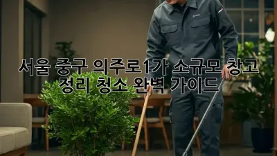 서울 중구 의주로1가 소규모 창고 정리, 청소 완벽 가이드!